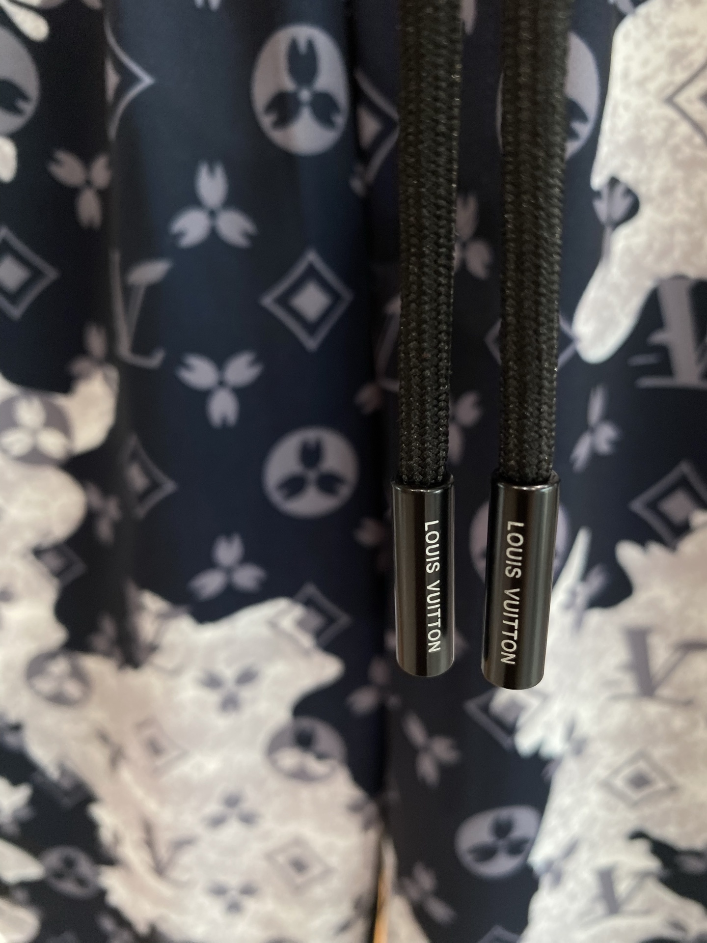 Dark blue paired with white shorts