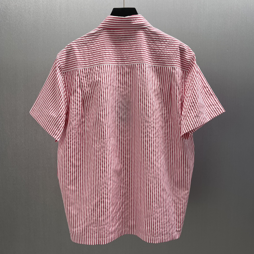 Striped Patchwork Short-Sleeve Shirt