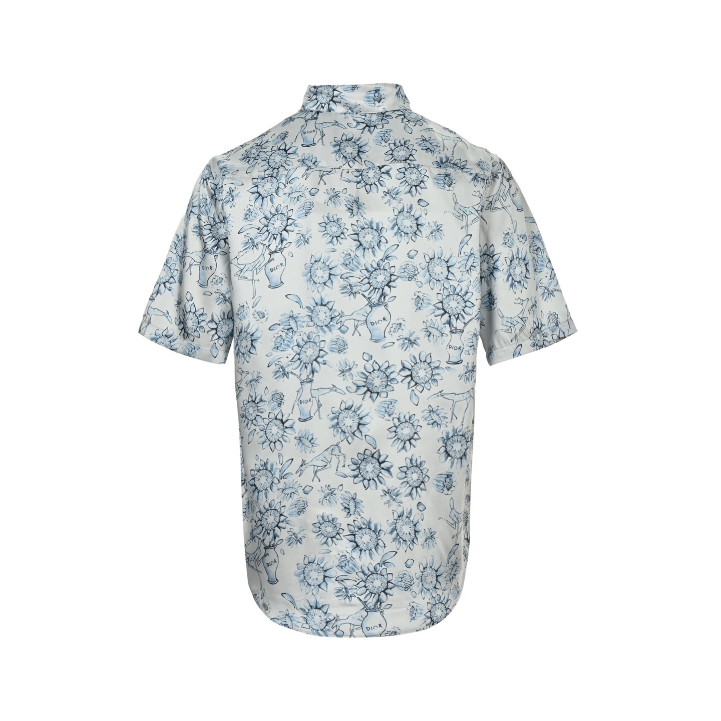 Floral and Animal All-Over Print Short Sleeve Shirt