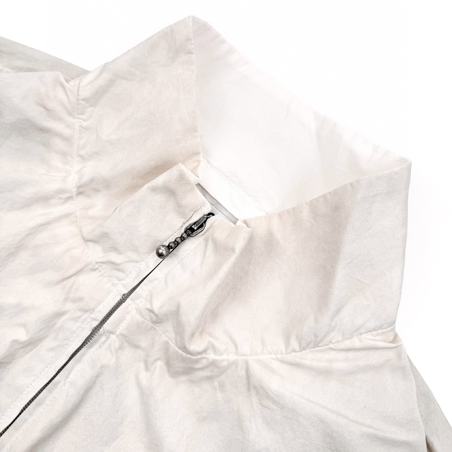 distressed logo zip-up jacket