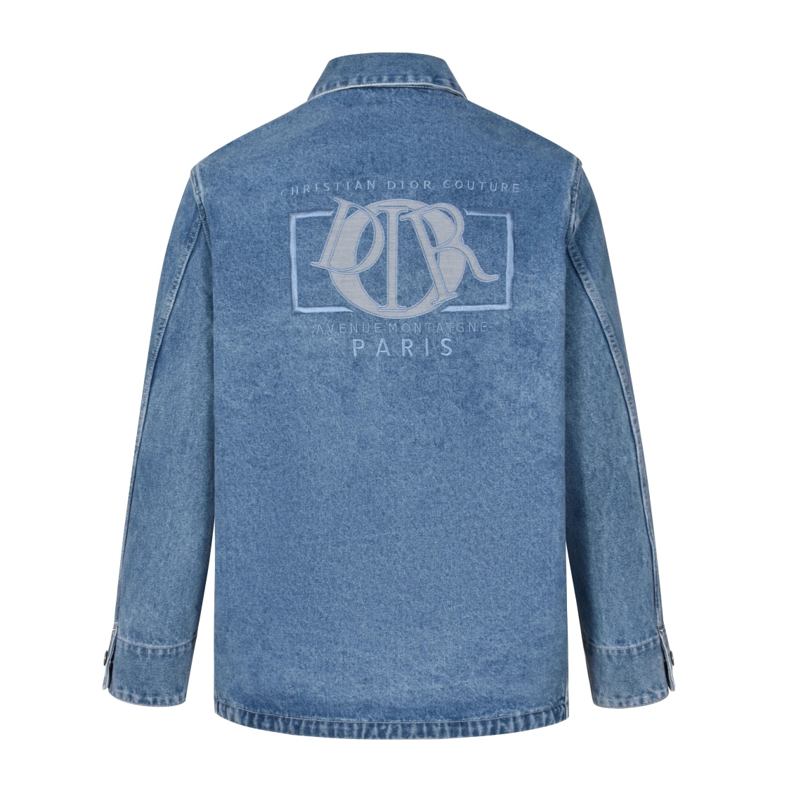 CD rattan embroidered denim shirt