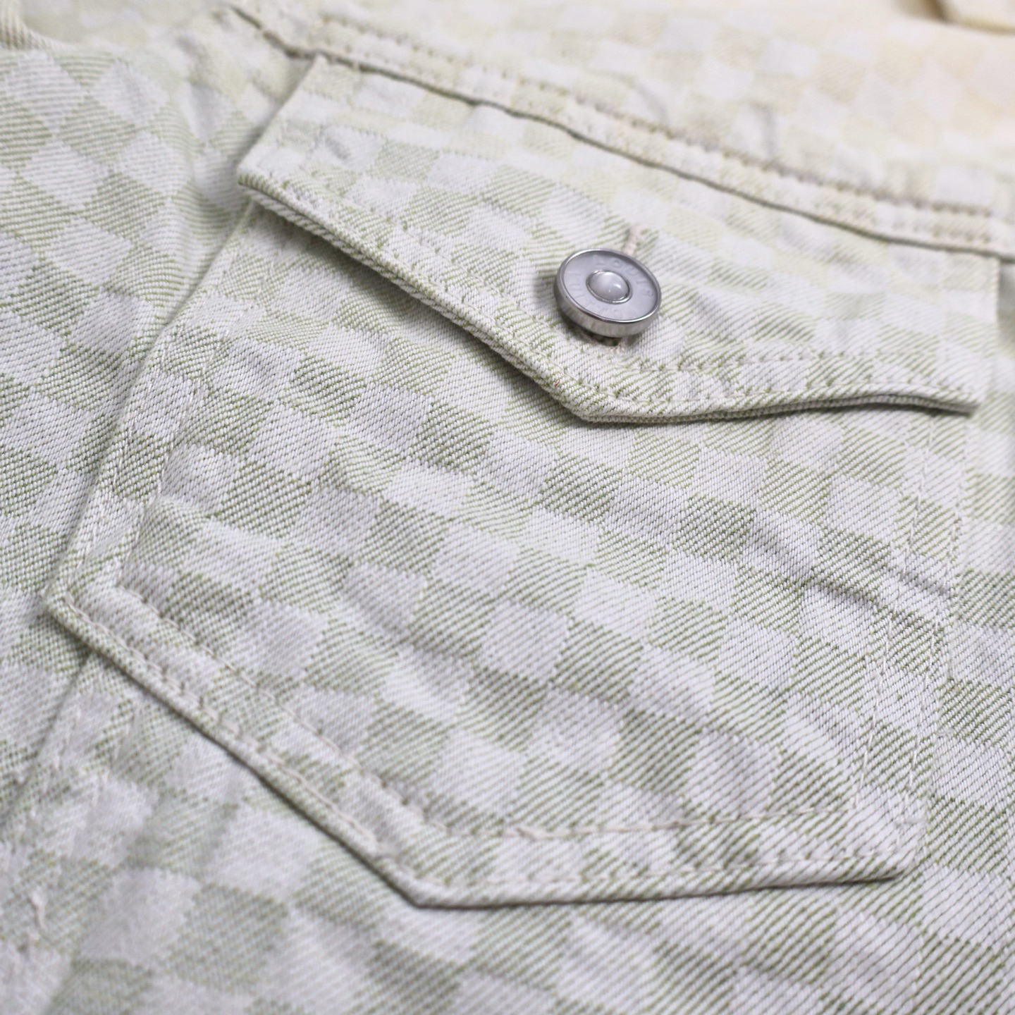 gradient checkerboard denim jacket