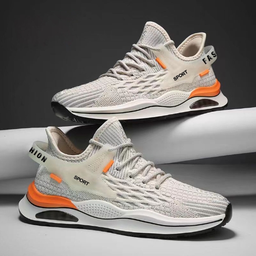Low cut running shoes, fly woven breathable mesh casual shoes