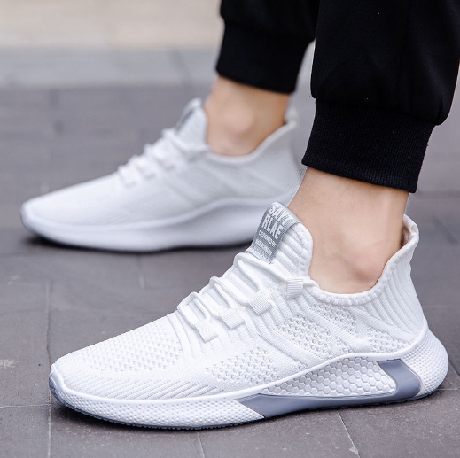 Comfortable texture, breathable fly woven shoes, Korean version student running shoes, men's casual shoes