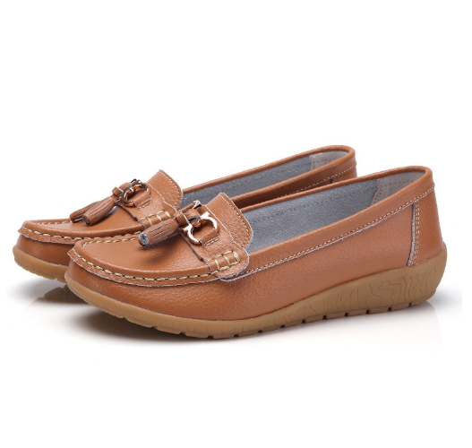 Middle aged and elderly mothers' shoes, women's singles shoes, bean shoes, women's soft soled sloping heels