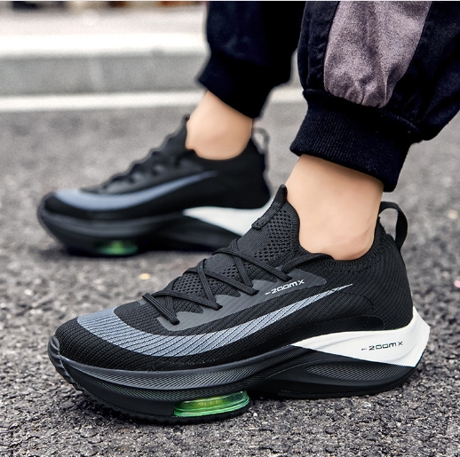 Air cushion cushioning running shoes for men, breathable fly woven sports shoes