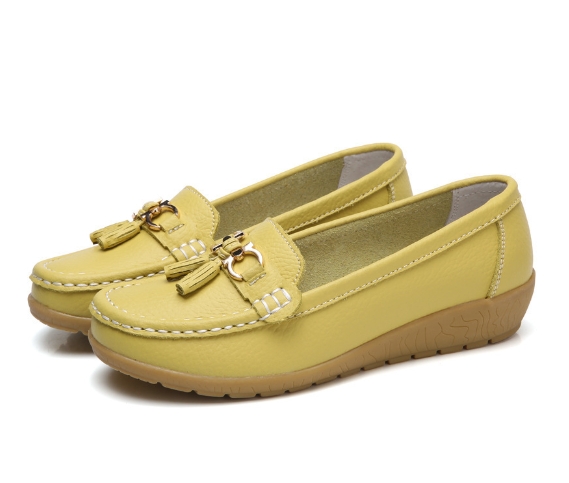 Middle aged and elderly mothers' shoes, women's singles shoes, bean shoes, women's soft soled sloping heels