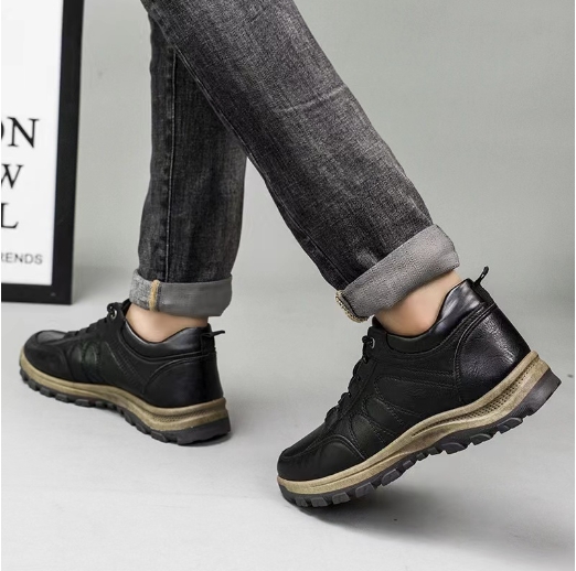 Men's shoes, fashionable leather, comfortable sports shoes, casual outdoor shoes