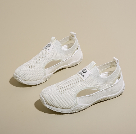 Casual hollow out versatile flying woven women's shoes