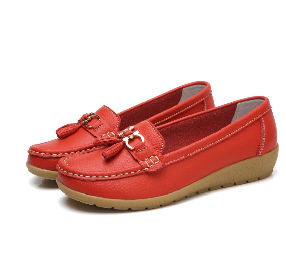Middle aged and elderly mothers' shoes, women's singles shoes, bean shoes, women's soft soled sloping heels