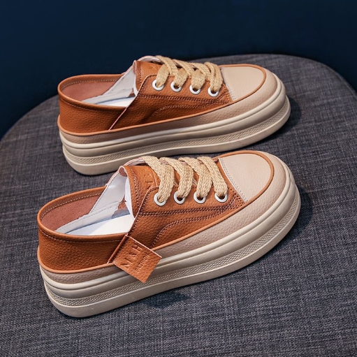 Fashionable and trendy women's shoes with sponge sole rubber PU casual single shoes