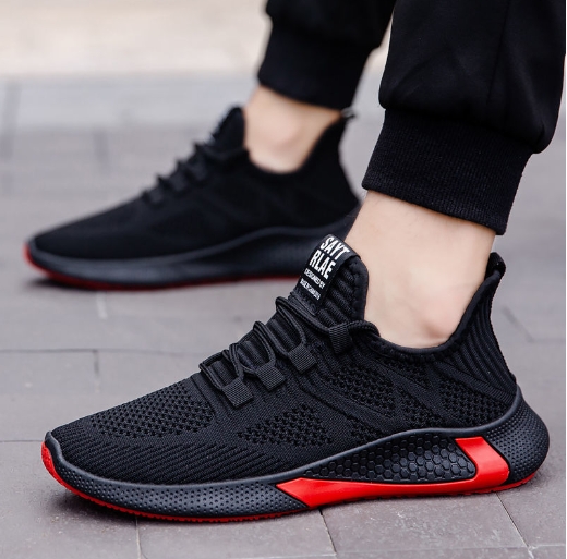 Comfortable texture, breathable fly woven shoes, Korean version student running shoes, men's casual shoes