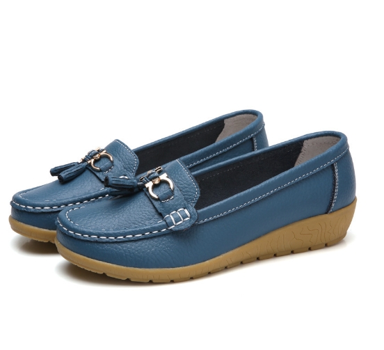 Middle aged and elderly mothers' shoes, women's singles shoes, bean shoes, women's soft soled sloping heels