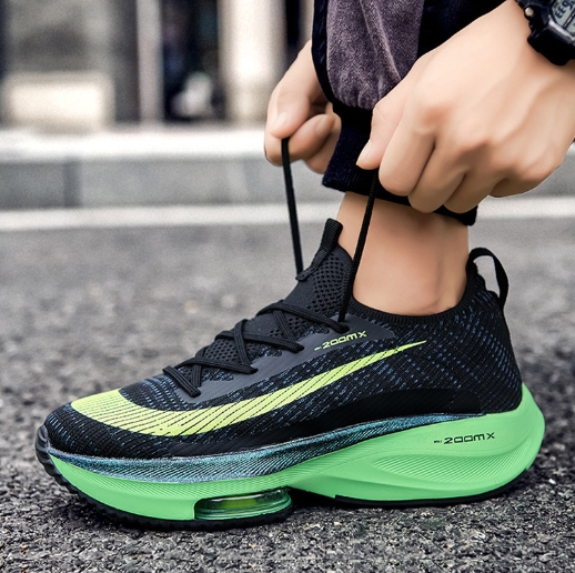 Air cushion cushioning running shoes for men, breathable fly woven sports shoes