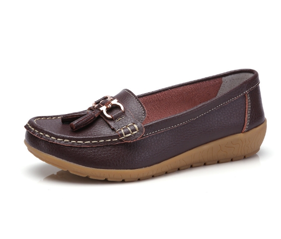 Middle aged and elderly mothers' shoes, women's singles shoes, bean shoes, women's soft soled sloping heels