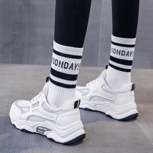 Sports and leisure versatile student China-Chic thick soled high rise mesh shoes