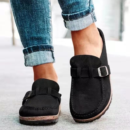 Cool slippers for women, round headed, low heeled, casual, half length slippers