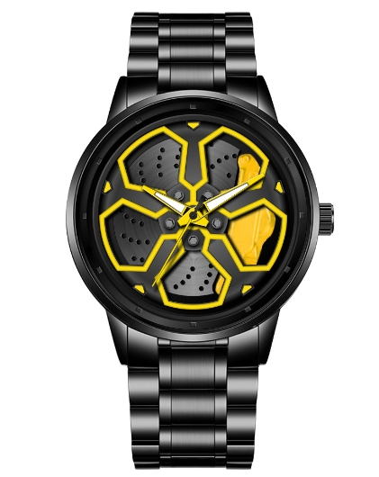 Personalized Trendy Male Student Night Light Watch Black Warrior Wheel Wheel Run Watch