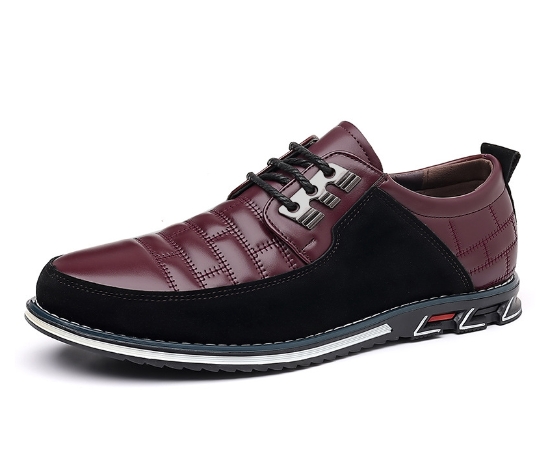 Round headed men's casual single shoe with front lace up casual shoe