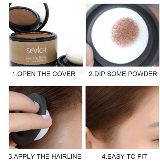 Thin hair covering powder on forehead, hair grooming, hairline filling, forehead hairline filling
