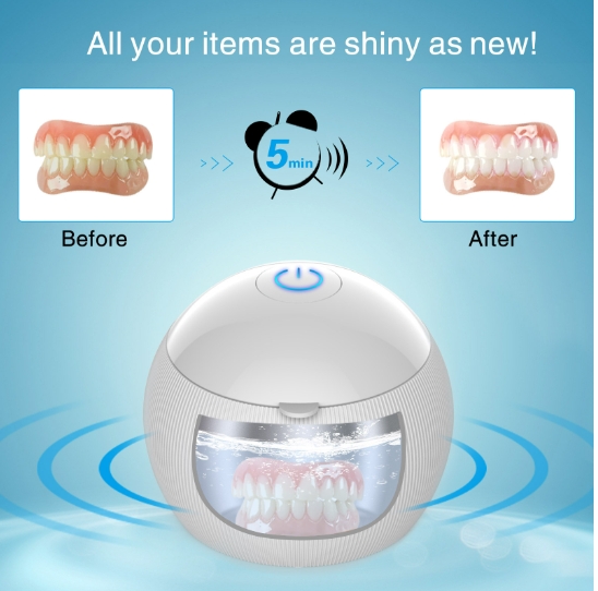 Multi functional denture disinfection box, cleaning and cleaning device