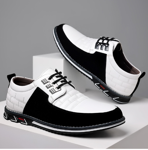 Round headed men's casual single shoe with front lace up casual shoe