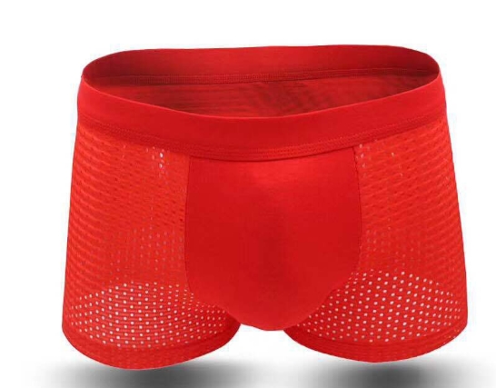 Men's boxer shorts with breathable, quick drying, antibacterial mesh in large size