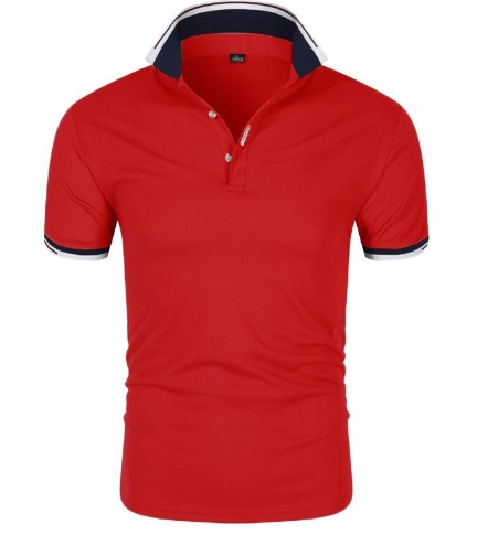 Men's short sleeved T-shirt, fashionable lapel polo shirt, printed men's polo shirt