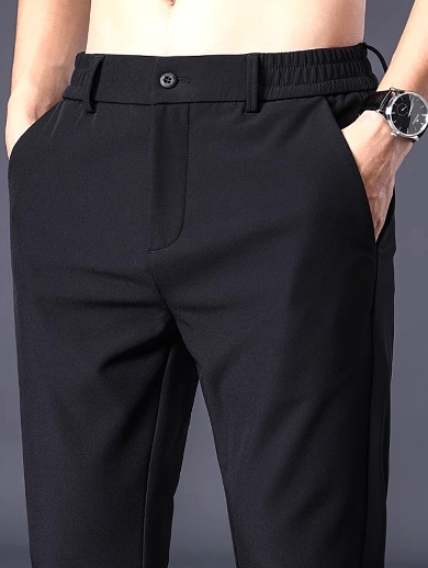 Men's casual pants straight leg trousers, middle-aged and young business versatile trousers