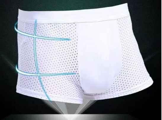 Men's boxer shorts with breathable, quick drying, antibacterial mesh in large size