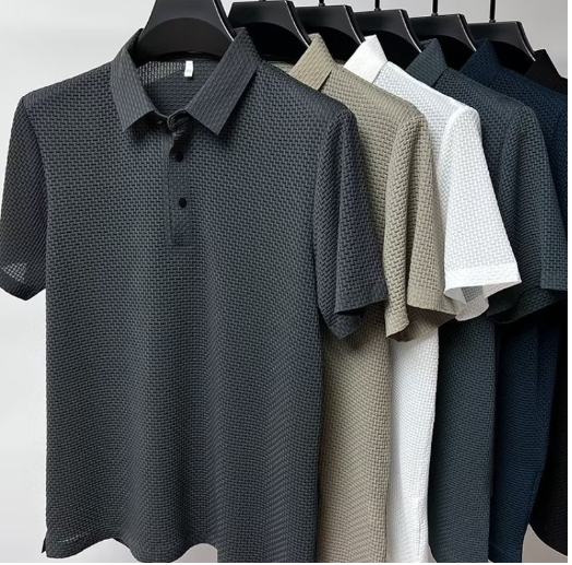 Summer new collar T-shirt men's short sleeved business casual T-shirt