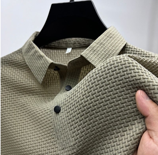 Summer new collar T-shirt men's short sleeved business casual T-shirt