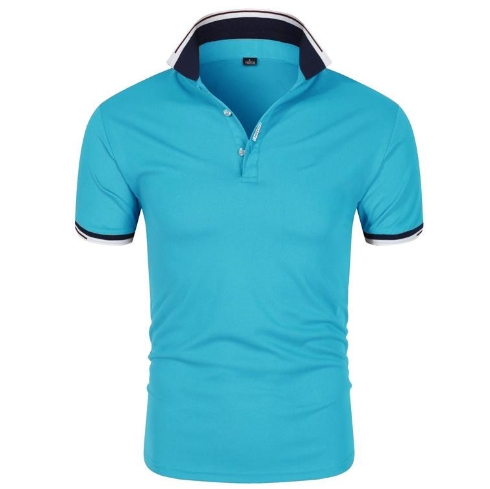 Men's short sleeved T-shirt, fashionable lapel polo shirt, printed men's polo shirt