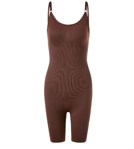 One piece shapewear with integrated abdominal compression and shaping