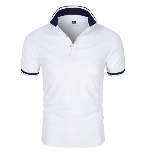 Men's short sleeved T-shirt, fashionable lapel polo shirt, printed men's polo shirt