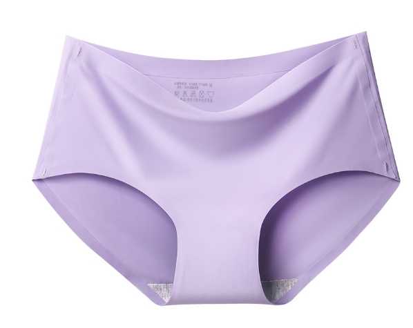 Sexy ice silk seamless underwear women's mid waist plus size solid color one-piece triangle pants