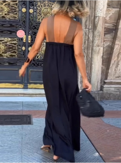 Women's temperament long skirt cross sexy back dress