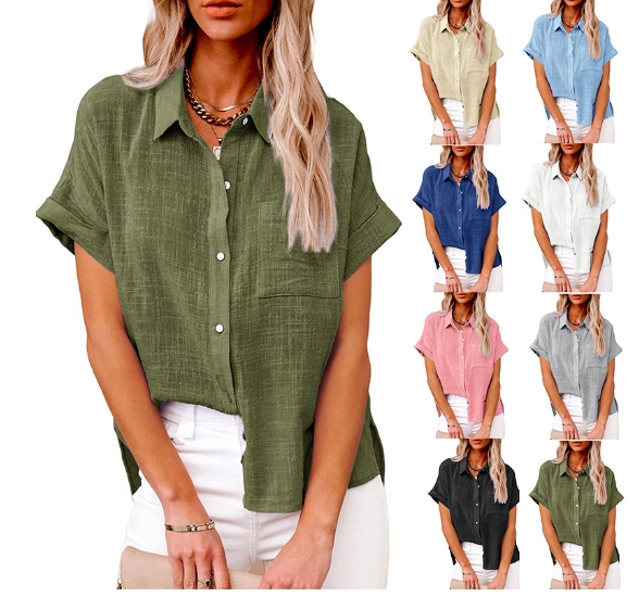 Solid color linen shirt