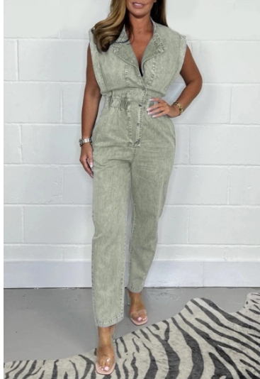 Hot selling sexy temperament casual sleeveless jumpsuit
