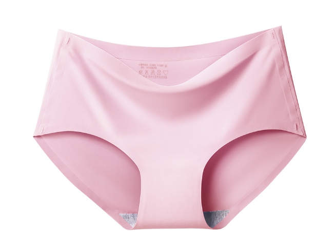 Sexy ice silk seamless underwear women's mid waist plus size solid color one-piece triangle pants
