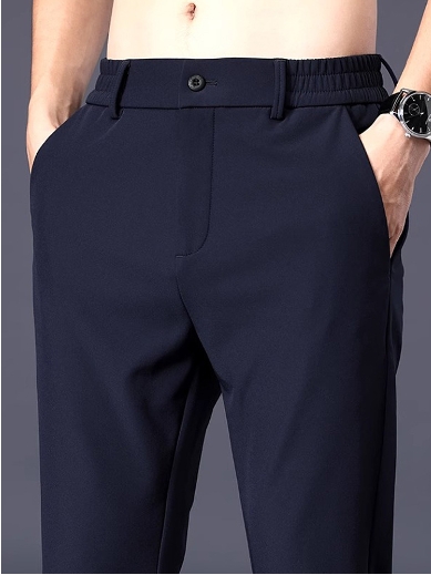 Men's casual pants straight leg trousers, middle-aged and young business versatile trousers