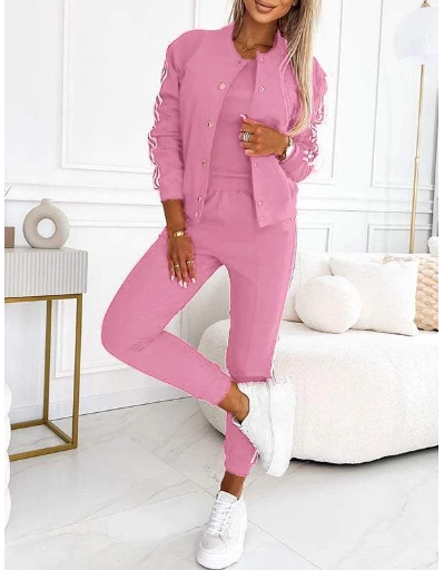 Cotton slim fit vest fashionable casual jacket three piece set