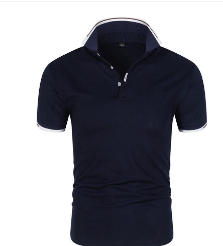 Men's short sleeved T-shirt, fashionable lapel polo shirt, printed men's polo shirt