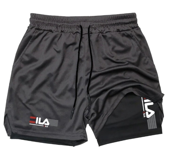 Men's double-layer basketball training and fitness pants, loose and breathable