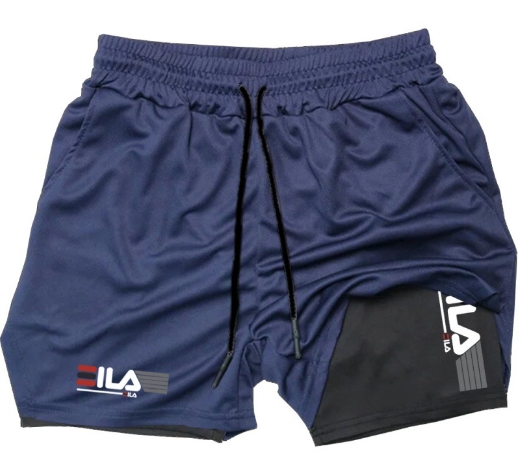 Men's double-layer basketball training and fitness pants, loose and breathable