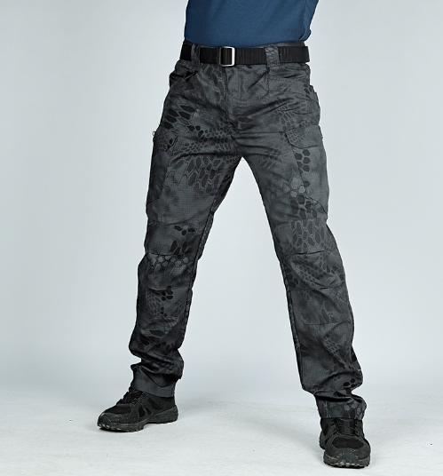 Outdoor tactical camouflage pants for male army fans, waterproof and wear-resistant pants