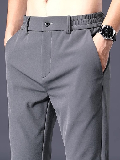 Men's casual pants straight leg trousers, middle-aged and young business versatile trousers