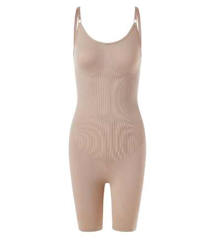 One piece shapewear with integrated abdominal compression and shaping