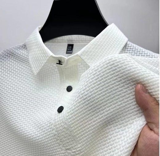 Summer new collar T-shirt men's short sleeved business casual T-shirt