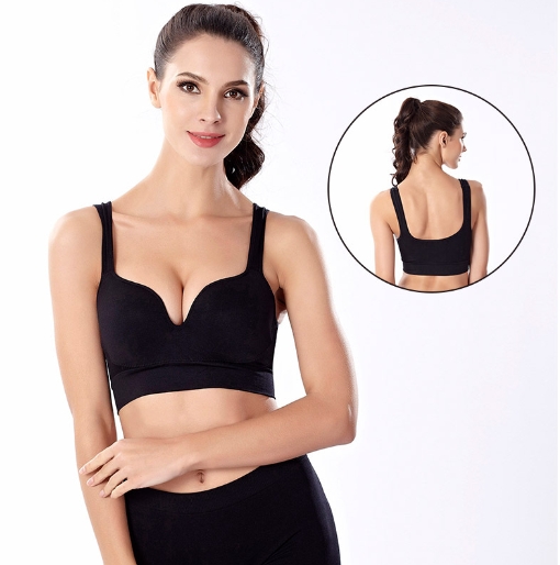 Mesh mesh breathable sports bra yoga fitness plus plus fat hollow back without steel ring underwear